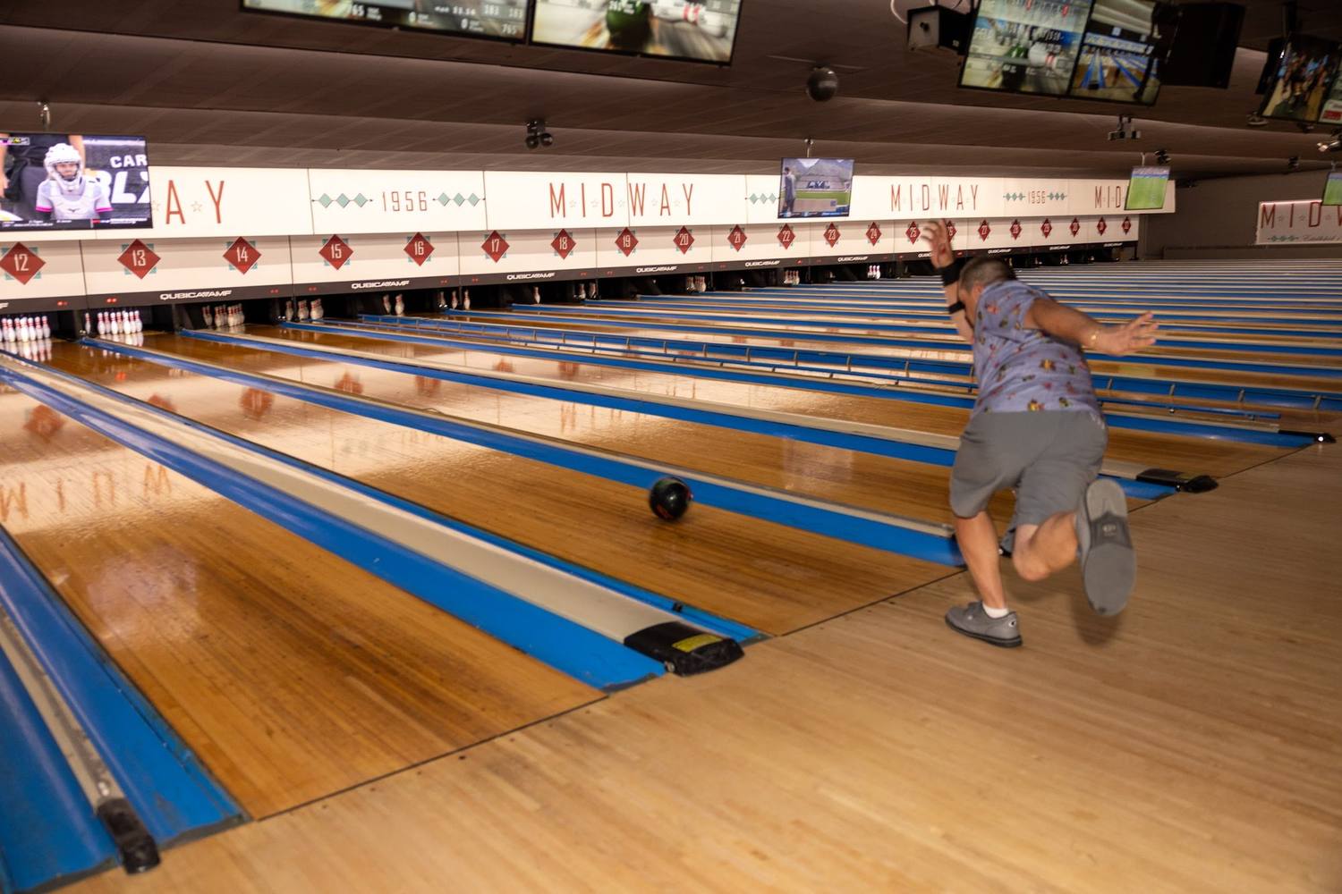 A bowler on Midway’s lanes